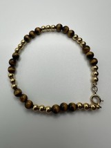 Vintage Gold Tigers Eye Bracelet 7” X 5mm - $15.84