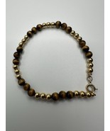 Vintage Gold Tigers Eye Bracelet 7” X 5mm - €13,66 EUR