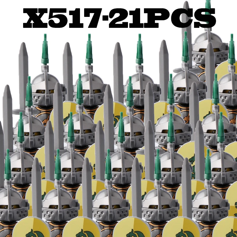 Medieval Military Roman Soldier Building Blocks Army Castle Teuton -21PCS-B18-12 - £28.17 GBP