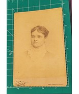 Antique Victorian Cabinet Card Pretty Lady Trask Photography Philidelphi... - £11.02 GBP