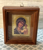 Holy Mother of God Icon Orthodox Lady Of Kazan Theotokos Framed Silver Gold - $98.99