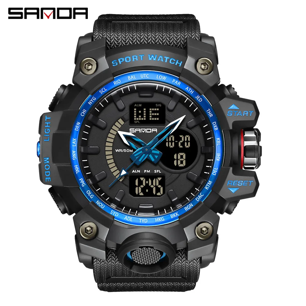 2024 SANDA    Watch Dual Display Men   G Style Digital Waterproof   Masculino 31 - £49.49 GBP