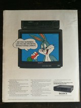 Vintage 1985 Sony VCR &amp; Television Bugs Bunny Full Page Original Ad - 721 - £5.22 GBP