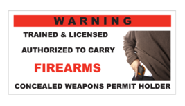 Concealed Carry Firearms CCW Permit Holder Warning Stickers / 6 Pack + F... - £4.50 GBP