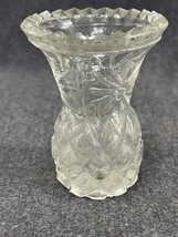 Vintage pressed clear glass toothpick holder, 2.5 inches tall - £3.95 GBP
