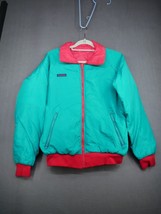 Vintage Columbia Jacket Mens Large Pink Turquoise Reversible Puffer Medium - £25.27 GBP