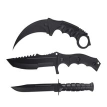 3 Piece Fixed Blade Tactical Knife Set 7.5” Karambit 8.5” Huntsman 7.5” Military image 2