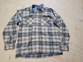 John Blair Plaid Flannel Shirt Mens Large RG Long Sleeve Button Up Acrylic - £13.53 GBP