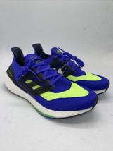 adidas UltraBoost 21 Sonic Ink Screaming Green 2021 S23873 Size 10.5 - £77.84 GBP