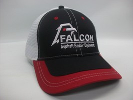 Falcon Asphalt Repair Equipment Hat Red Black White Hook Loop Trucker Cap - $19.99