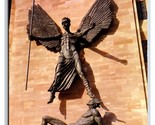 Angel and Devil Statue By Epstein Coventry Cathedral UK UNP Chrome Postc... - $11.83