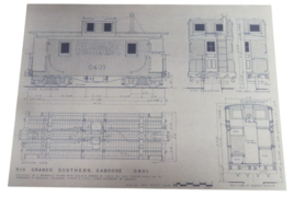 Rio Grande Southern Caboose 0401 Blueprint PRINT COPY 11&quot; x 8&quot; - $451.83 MXN