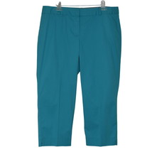 Talbots Signature Capri Pants Women&#39;s Petites 14P Turquoise Cotton - £28.76 GBP