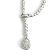 Authenticity Guarantee 
Teardrop Pave Diamond Lariat Tennis Necklace 18K Whit... - £8,816.17 GBP