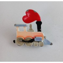 Vintage Colorful Toy Train With Heart Smoke Lapel Hat Pin - £6.48 GBP