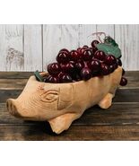 Rustic Wooden Hand Carved Tiki Animal Farm Pig Serving Dish Bowl Tray Pl... - $656.89 MXN