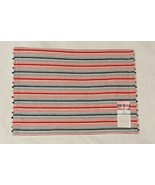 WB Set of 4 Cloth Patriotic Red White Blue Stripes Beaded Placemats 13.2... - $18.95