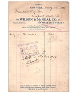 Antico Fattura Wilson &amp; Mcneal Company Stampa New York Città 1908 - £35.44 GBP