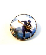 Vintage Man in Blue Playing Mandolin Brooch - £15.17 GBP