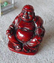 Vintage Miniature Resin Sitting Buddha Figurine 1 5/8&quot; Tall LOOK - £14.24 GBP