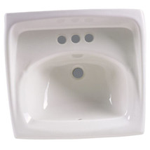 Lucerne Wall-Hung Sink With 4&quot; Centerset, for Wall Hanger or Concealed Arms (Whi - £156.41 GBP