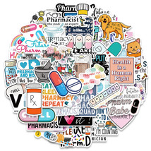 50 Pcs Handmade Doctors Pharmacist Pharmacy Pill Medicine Health Stickers For La - £7.98 GBP