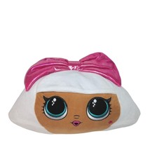 LOL Surprise Diva Head Plush Pillow Face Pink Glitter Bow Stuffed Soft 14.5&quot; - £17.01 GBP