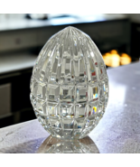 Heavy Crystal Egg Paperweight Solid Clear Cut Extra Large Poland 4.25” 2lb - $65.44