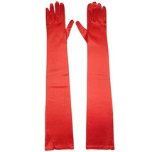 Red Satin Gloves Mid Arm Length Evening Prom Dance Costume 8812-39 - £10.97 GBP