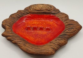 Treasure Craft Ashtray PORTS O&#39;CALL CALIFORNIA 1980&#39;s Red/Orange Splash ... - $19.80