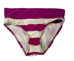 N for Next Striped Banded Retro Pant Bikini Bottom, Pink &amp; White, Medium - £8.52 GBP