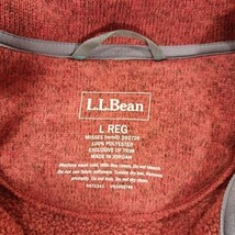 LL Bean Men’s L Orange Sweatshirt Sweater Fleece Slightly Fitted 1/4 Snap 292726 image 3