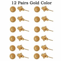 12Pairs,Gold Color/Silver Color Ethiopian Small Earrings for Baby/Girls,Arab Afr - £29.36 GBP