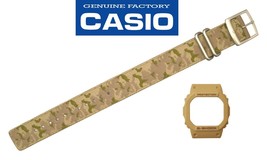 Genuine Casio G-SHOCK DW-5600LU-8 Watch Band Bezel Beige Camouflage Cloth Strap - £87.68 GBP