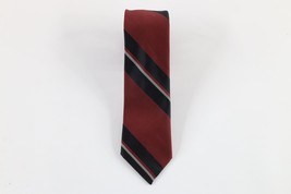 Vtg 70s Rockabilly Striped Color Block Neck Tie Dress Tie Wedding Red Po... - $19.75