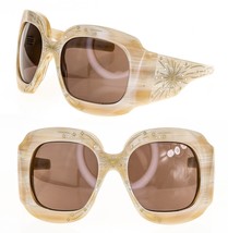 Gucci Hollywood Forever Cosmogonie 1093 Ivory Horn Brown Star Sunglasses GG1093S - £910.50 GBP