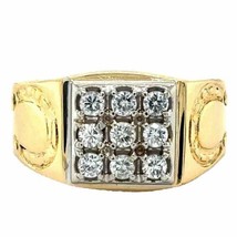 14k Yellow Gold Diamond Ring 13.5g Size 11.25 - £1,541.79 GBP