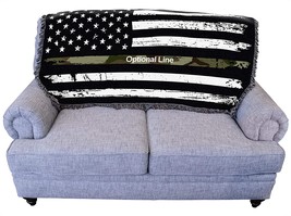 US Army - Camo Line American Flag Blanket - Personalized - Gift Military, 61x36 - £51.94 GBP