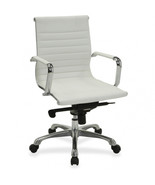 Leather Modern Management Swivel Office Chair - White - $248.29