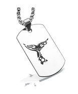 Stainless Steel Whale Tail Maori Symbol Dog Tag Pendant - £8.01 GBP