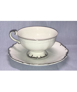 Bristol Fine China Nobility S-3213 Hand Painted White Silver Teacup W/ S... - £6.73 GBP