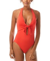 Vince Camuto Knot-Front Halter One-Piece Swimsuit - £35.22 GBP