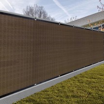 SUNNY GUARD Privacy Screen Fence 6&#39; x 50&#39; Brown Heavy Duty Dustproof - £24.86 GBP