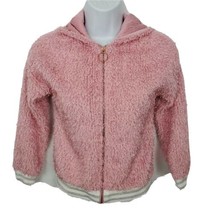 Belle Du Jour Pink Fuzzy Faux Fur Light Jacket Zip Hoodie Size M Girls Hooded - £13.92 GBP