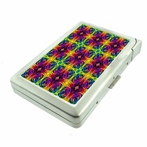 Fractal Em1 Hip Silver Cigarette Case With Built In Lighter 4.75&quot; X 2.75&quot; Id Hol - $12.95