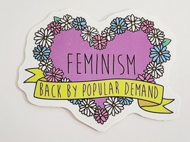 Feminism Back by Popular Demand Heart with Flowers Sticker Decal Embellishment - £1.80 GBP