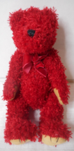 Bath & Body Works Hi I'm SNOW Plush 9" Red Teddy Bear Jointed Shaggy Promo Bow - £11.21 GBP