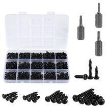 760Pcs Torx Pan Head Self Tapping Screws Kit, Black Carbon Steel, 15 Sizes - $15.39