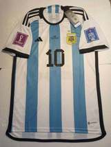 Lionel Messi #10 Argentina 2022 World Cup Final Stadium White Home Soccer Jersey - £71.18 GBP