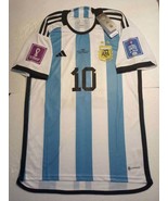 Lionel Messi #10 Argentina 2022 World Cup Final Stadium White Home Socce... - $80.00